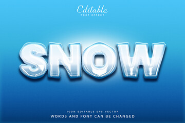 Wall Mural - snow ice effect editable text effect