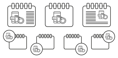 Poster - Bribe, mobile phone, clamp vector icon in calender set illustration for ui and ux, website or mobile application