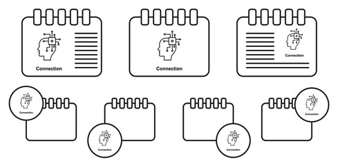 Poster - ai, brain, cpu vector icon in calender set illustration for ui and ux, website or mobile application