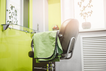 Barbershop armchair hairdresser and hair salon, barber shop for men and woman