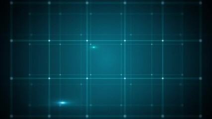 Poster - Abstract Technology Background With Grid Data Zooming In Loop/ 4k animation of an abstract minimal technology background with data grid and lines and outlined cube zooming in seamless looping