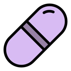 Poster - Health capsule icon. Outline health capsule vector icon color flat isolated
