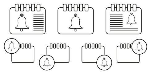 Poster - Bell sketch vector icon in calender set illustration for ui and ux, website or mobile application