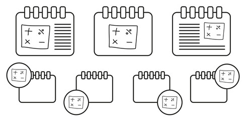 Poster - Mathematical signs sketch vector icon in calender set illustration for ui and ux, website or mobile application