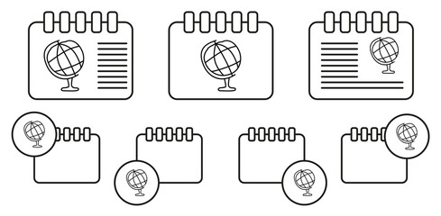 Poster - Globe sketch vector icon in calender set illustration for ui and ux, website or mobile application