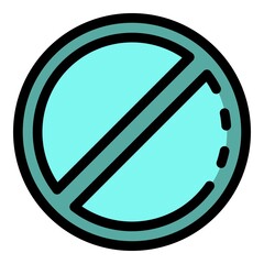 Poster - Treatment pills icon. Outline treatment pills vector icon color flat isolated