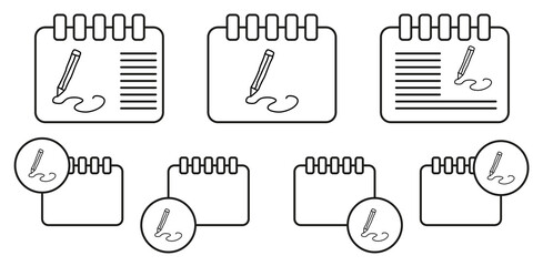 Poster - Pencil and line sketch vector icon in calender set illustration for ui and ux, website or mobile application