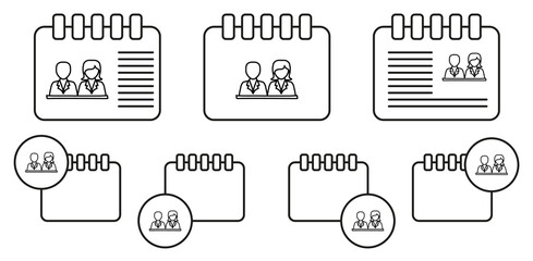 Poster - Pupils sketch vector icon in calender set illustration for ui and ux, website or mobile application