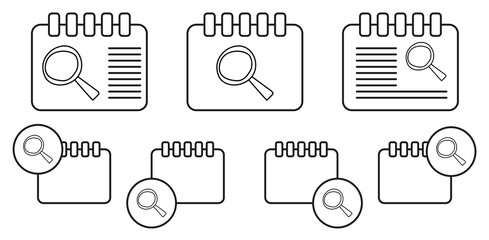 Poster - Magnifier sketch vector icon in calender set illustration for ui and ux, website or mobile application