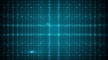 Poster - Abstract Technology Background With Grid Data Zooming In Loop/ 4k animation of an abstract minimal technology background with data grid and lines and outlined cube zooming in seamless looping