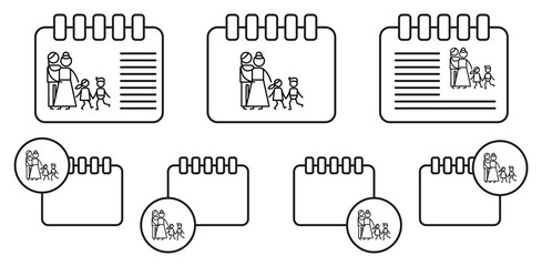 Sticker - Parenthood, children vector icon in calender set illustration for ui and ux, website or mobile application