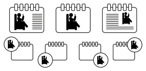 Poster - Man gaming phone vector icon in calender set illustration for ui and ux, website or mobile application