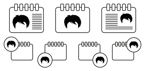 Poster - Hair, woman, haircut short vector icon in calender set illustration for ui and ux, website or mobile application