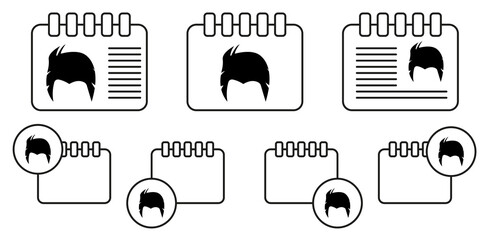 Poster - Hair, woman, haircut short vector icon in calender set illustration for ui and ux, website or mobile application