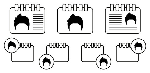 Poster - Hair, woman, haircut short vector icon in calender set illustration for ui and ux, website or mobile application