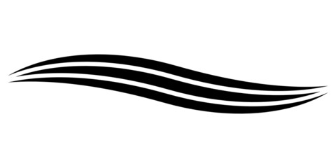 Poster - Curved calligraphic line, vector, ribbon, similar to a road element of calligraphy, elegantly curved line