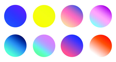 Poster - set of round vector gradient. multicolor sphere. modern abstract background texture. template for de