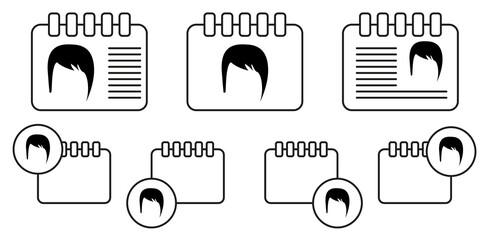 Poster - Hair, woman, haircut short vector icon in calender set illustration for ui and ux, website or mobile application