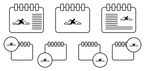 Wall Mural - Flying man vector icon in calender set illustration for ui and ux, website or mobile application