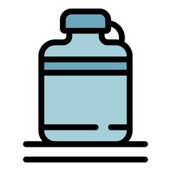 Poster - Water bottle icon. Outline water bottle vector icon color flat isolated