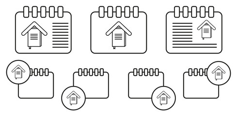 Poster - home schooling, home education vector icon in calender set illustration for ui and ux, website or mobile application