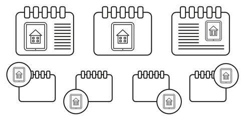 Poster - home schooling, online education vector icon in calender set illustration for ui and ux, website or 