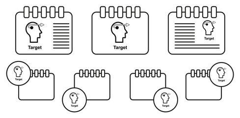 Poster - human mind, target vector icon in calender set illustration for ui and ux, website or mobile applica