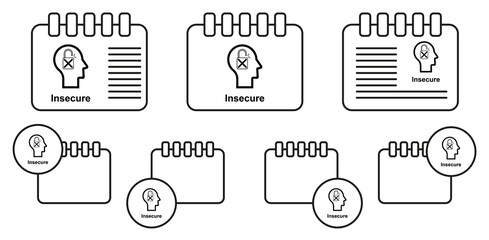 Sticker - Human mind, insecure vector icon in calender set illustration for ui and ux, website or mobile application