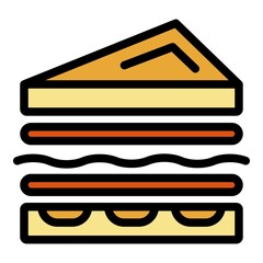 Wall Mural - Double sandwich icon. Outline double sandwich vector icon color flat isolated