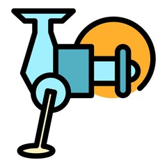 Poster - fly reel icon. outline fly reel vector icon color flat isolated