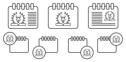 Poster - pen, book vector icon in calender set illustration for ui and ux, website or mobile application