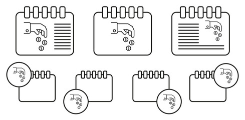Sticker - Money, hand, dollar vector icon in calender set illustration for ui and ux, website or mobile application