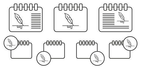 Poster - Writing, quill vector icon in calender set illustration for ui and ux, website or mobile application