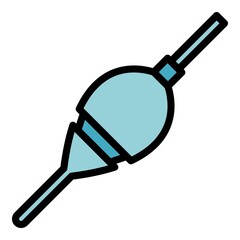 Poster - catching fisher float icon. outline catching fisher float vector icon color flat isolated