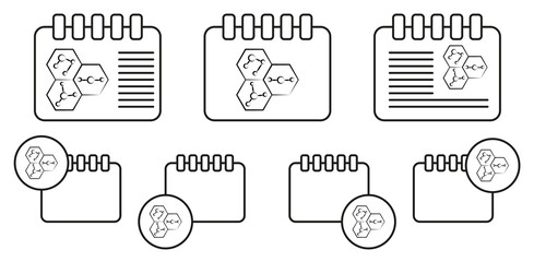 Sticker - Nanotechnology vector icon in calender set illustration for ui and ux, website or mobile application