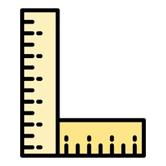 Poster - angle ruler icon. outline angle ruler vector icon color flat isolated