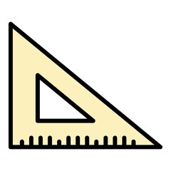 Poster - Triangle ruler icon. Outline triangle ruler vector icon color flat isolated