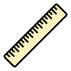 Poster - Measure ruler icon. Outline measure ruler vector icon color flat isolated
