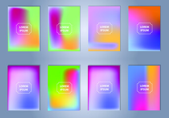 Poster - Colorful vector blurred gradient textures. Background for Social media post, wallpaper, mobile app, screen 