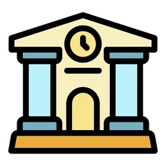 Poster - Courthouse icon. Outline courthouse vector icon color flat isolated