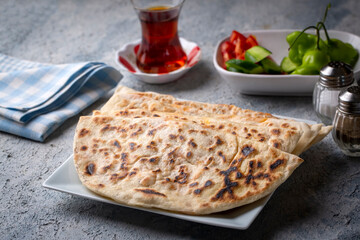 Wall Mural - Turkish D Borek - D Börek - Traditional delicious handmade Turkish pastry (Turkish name; d borek)