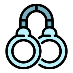 Poster - Handcuffs icon. Outline handcuffs vector icon color flat isolated