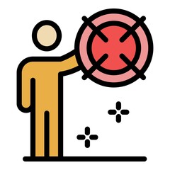 Poster - professional headhunter icon. outline professional headhunter vector icon color flat isolated