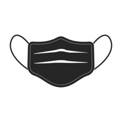 Naklejka na meble Mask medical vector black icon. Vector illustration protection face of doctor on white background. Isolated black illustration icon of mask medical .