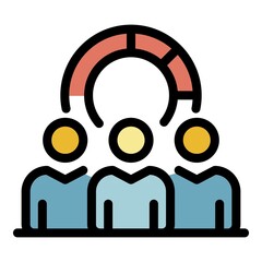 Poster - Team recruiter icon. Outline team recruiter vector icon color flat isolated