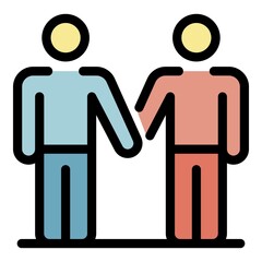 Poster - Friend recruiter icon. Outline friend recruiter vector icon color flat isolated