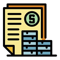 Poster - Money agency icon. Outline money agency vector icon color flat isolated