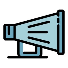 Poster - Recruiter megaphone icon. Outline recruiter megaphone vector icon color flat isolated
