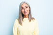 © kues1 - middle age gray hair woman smiling positively and confidently, looking satisfied, friendly and happy