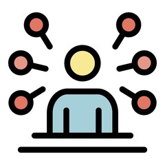 Poster - Recruitment process icon. Outline recruitment process vector icon color flat isolated